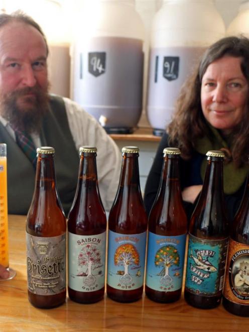 Craftwork Brewery founders Michael O'Brien and Lee-Ann Scotti show off their range of six Belgian...