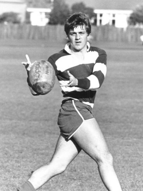 Craig Wickes trains for Manawatu in 1980, the year he played for the All Blacks as a schoolboy....