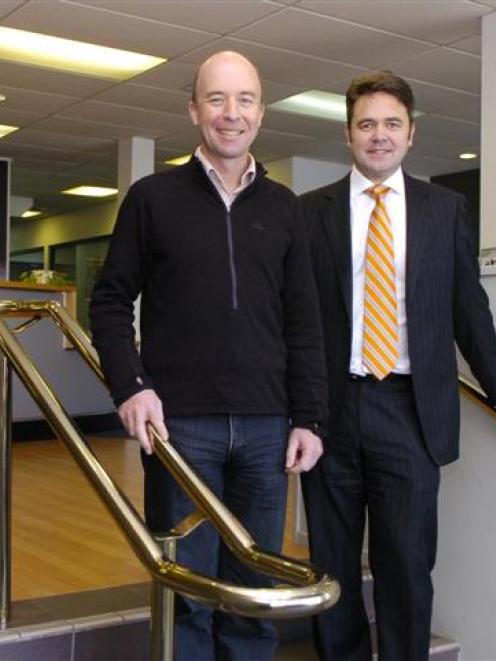 Credit Union South chairman Peter Taylor (left) and chief executive Andrew Leys. Photo by Jane...