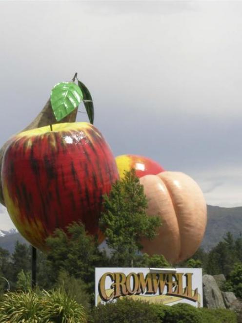 Cromwell's "spectacularly ugly giant fruit salad at the entrance to town". Photo supplied.