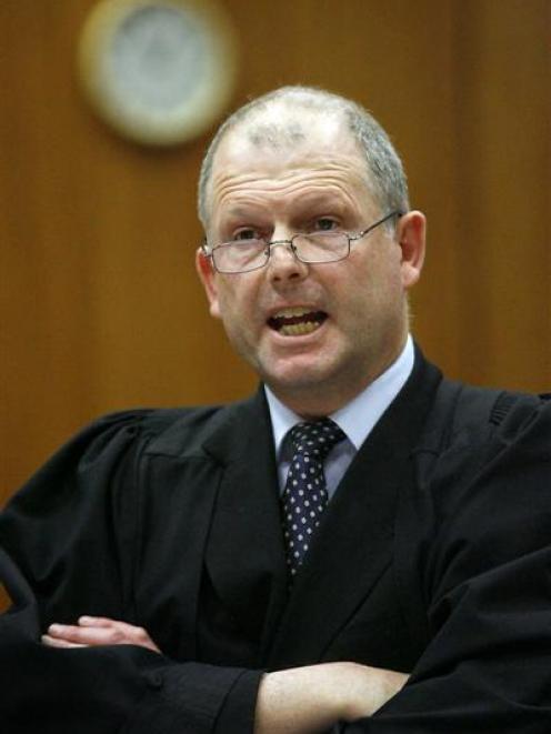 Crown counsel Cameron Mander during cross-examination of Prof Stephen Cordner yesterday.
