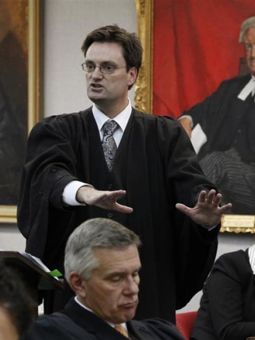 Crown prosecutor Ben Vanderkolk listens as lawyer Greg King closes his defence case during day 18...
