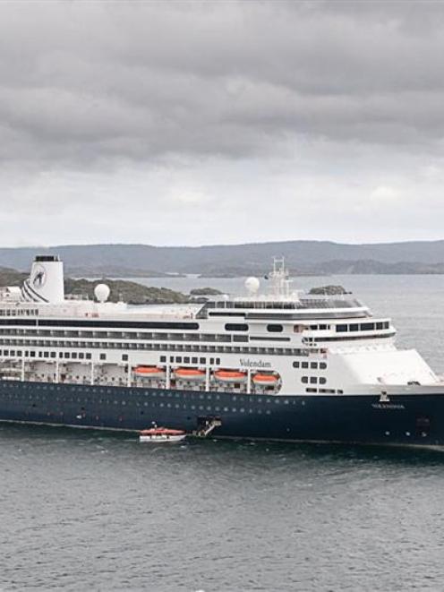 Cruise ship Volendam is scheduled to keep calling until 2012. Photo by Rakiura Helicopters.