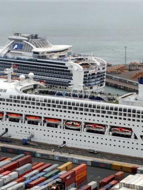 Cruise ships and tourists helped lift Otago-Southland services sector activity. Photo by Stephen...