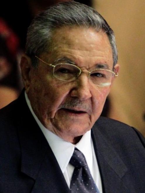 Cuba's President Raul Castro makes the final speech at the closing session of the National...