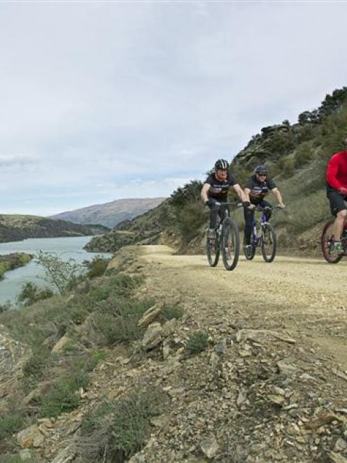Cyclists tackle the new Roxburgh Gorge Trail  between Shingle Creek and Lake Roxburgh Hydro...