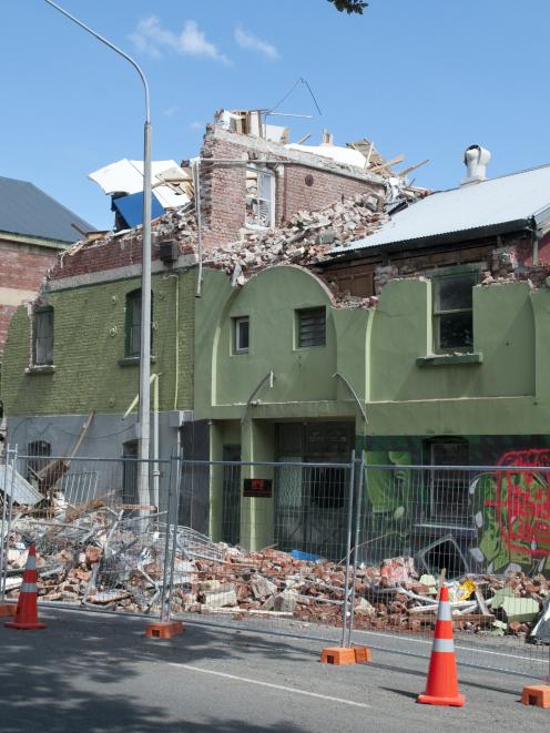 Damage shown to the Old Wards Brewery, Fitzgerald Ave, Christchurch. Photo: NZPA / David Alexander