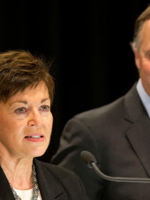 Dame Patsy Reddy with John Key during the announcement at the Beehive today. Photo: NZ Heral