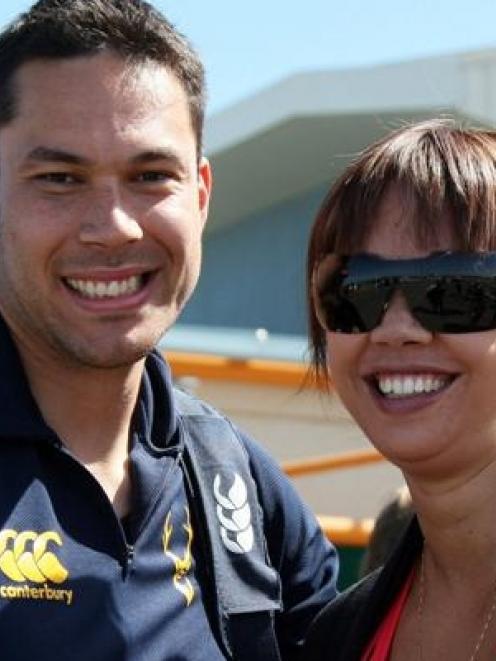 Daneka Wipiiti (right) pictured with her partner, Southland and Highlanders rugby player Joe...