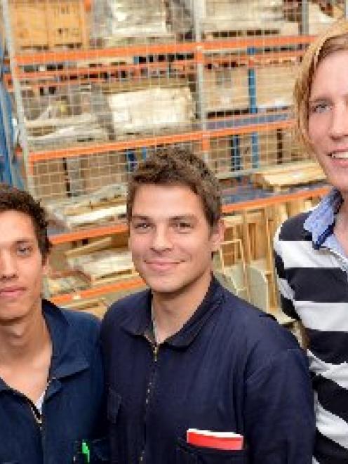 Danish engineering students Peder Skovlunden-Pedersen, Tim Riis Tolman, Dan Skov Rasmussen and...