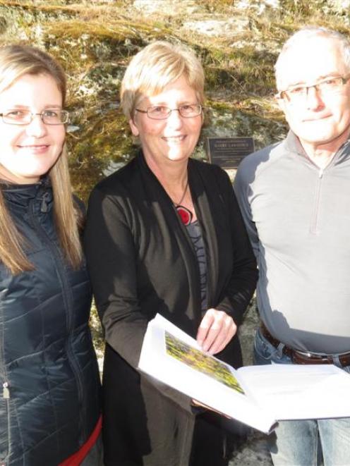 Daughter Rebecca and wife Pauline Lawrence with Department of Conservation Wakatipu area manager...