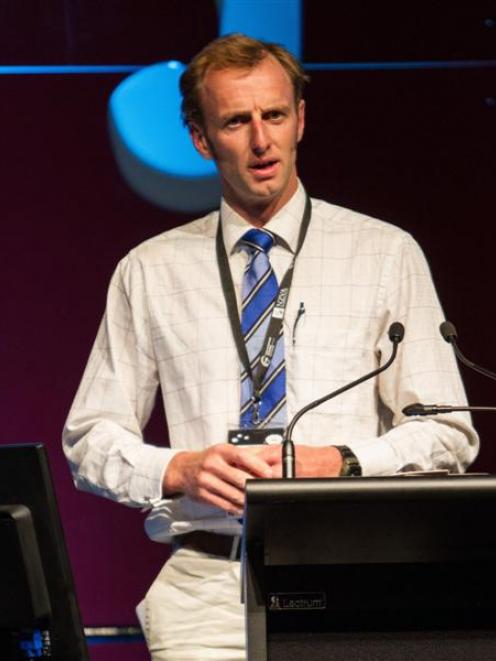 Dave Robertson presents a paper at the International Sheep Veterinary Congress in Rotorua earlier...