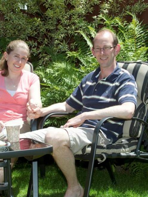 David Bain and fiancee Liz Davies relax at their home in Christchurch on Saturday. Photo from...