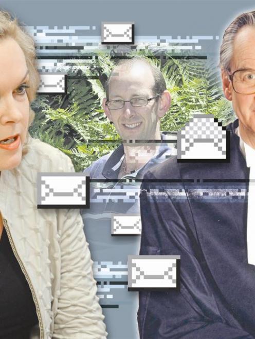 David Bain (centre) was the subject of a flurry of emails between Justice Minister Judith Collins...