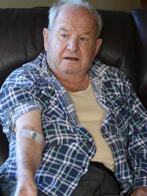David Simpson was sent home from Dunedin Hospital with an unexpected extra. Photo by Linda...