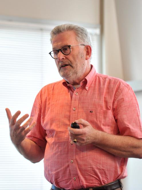 Death debate . . . Euthanasia campaigner Dr Rob Jonquiere speaking in Dunedin. PHOTO: LINDA...
