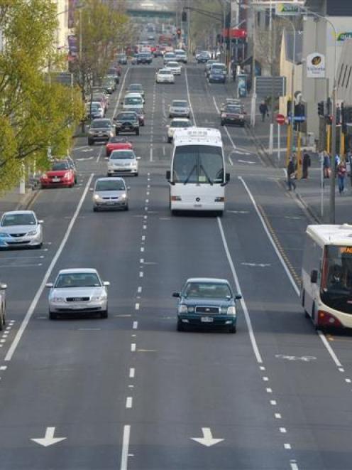 Proposed cycle lanes would result in car parks being removed from Dunedin's central one-way system.