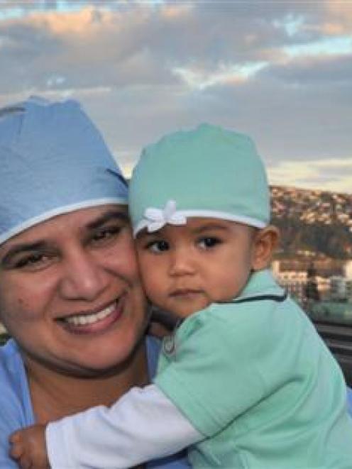 Deepa Soni, with baby daughter Soleil Dunedin Desai. Photo by Jane Dawber.