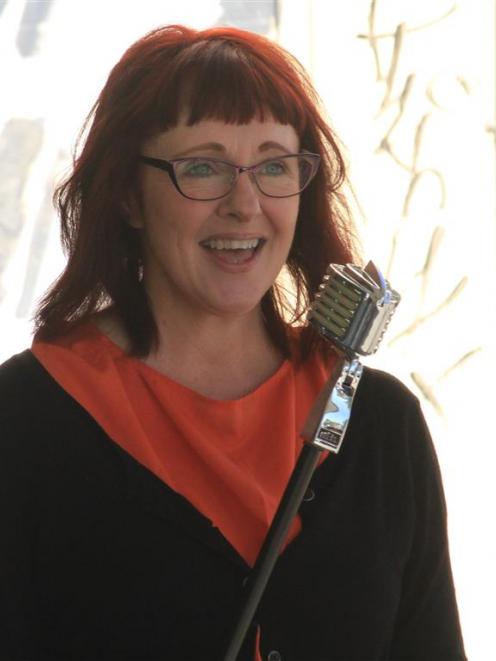 Deirdre McNulty, frontwoman for  Oamaru swing and rockabilly band Dee May and the Saints, ...