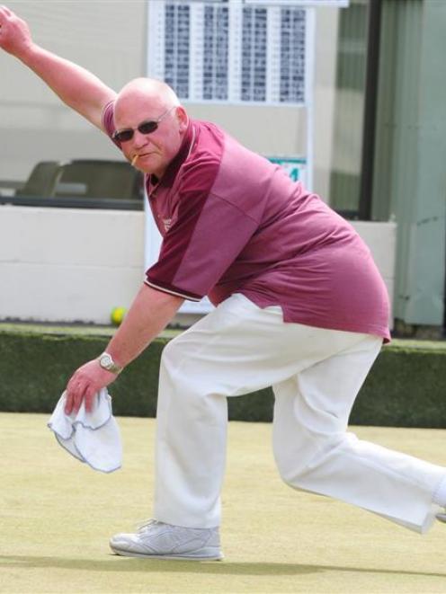 Denis Leeden competes in the North East Valley Invitation singles yesterday. Photo by Craig Baxter.
