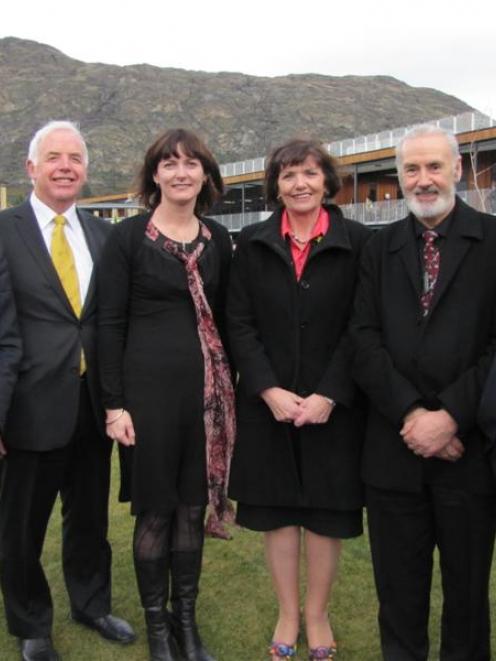 Deputy Prime Minister and Clutha Southland MP Bill English, Sir Eion Edgar, principal Debbie...