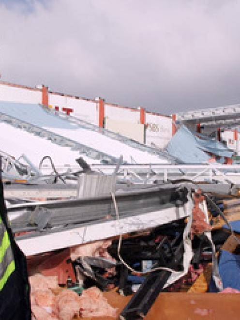 General Manager Nigel Skelts after heavy snowfall caused Stadium Southland's roof to collapse,...