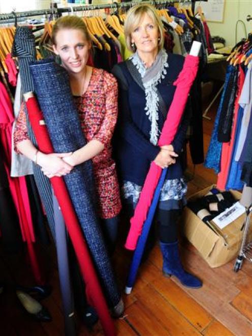Designer Charmaine Reveley (left) and style consultant Anita Greene prepare for the iD Dunedin...