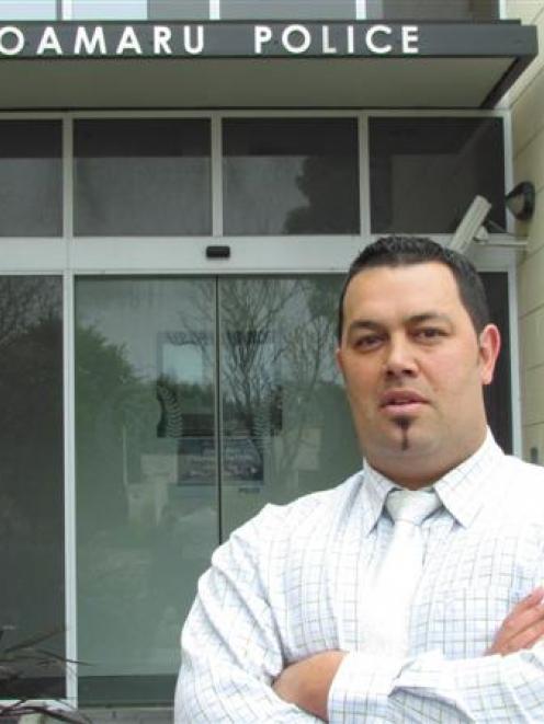 Detective sergeant Dan Keno outside the Oamaru Police Station on Tuesday. Photo by Ben Guild.