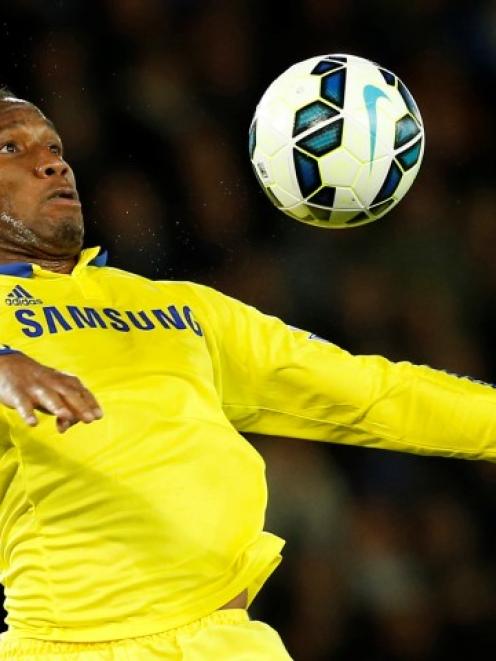 Didier Drogba in action for Chelsea against Leicester City in April. Action Images via Reuters ...