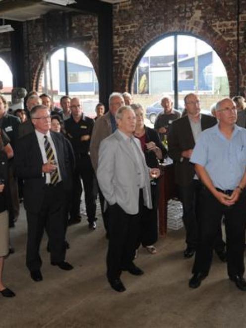 Dignitaries and other guests at the opening of the restored fitting shop. Photos by Peter McIntosh.