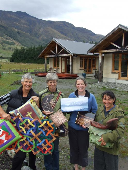 Displaying some of the many artistic items which will feature in the inaugural Makarora Valley...