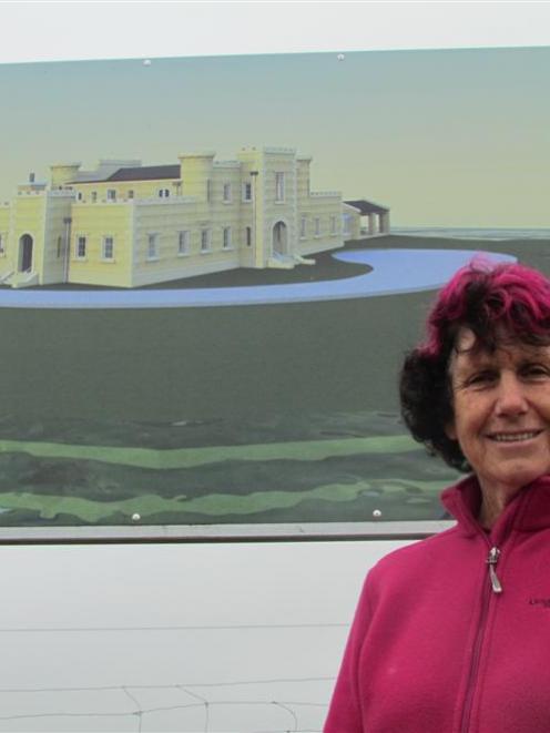 Dot Smith with an artist's impression of what her new home will look like. Photo by Andrew Ashton.