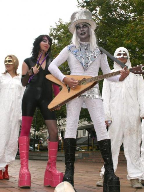 Dr Glam invades the Octagon (from left) Laura Howison, Genevieve Lawrence, Rachel Trainor, Ian...