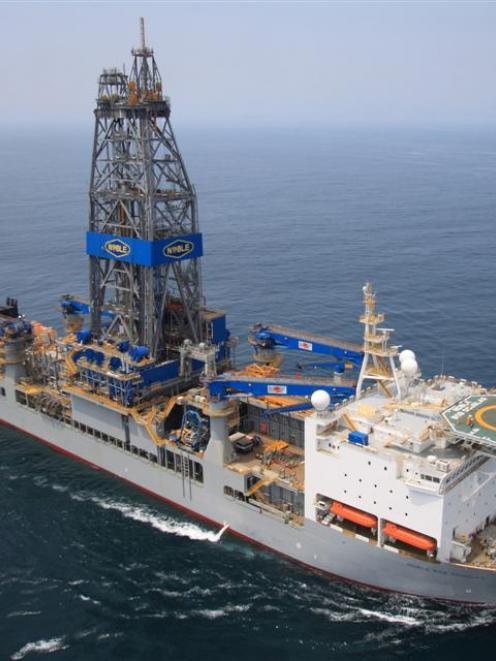 Drilling ship  Noble Bob Douglas at sea. Photo supplied.