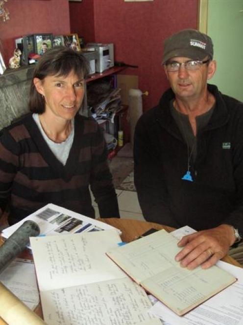 Drybread residents Karen and Tony Glassford sort through information which has been supplied to...