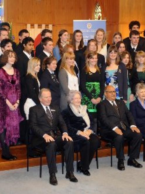 Duke of Edinburgh's Hillary Award recipients pose for a formal photograph at St Hilda's...