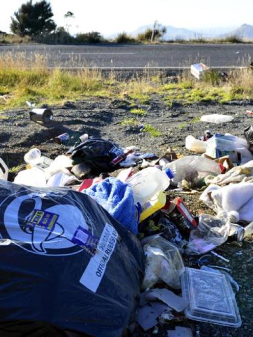 Dumped rubbish at the top of Mt Cargill Rd in Dunedin on Friday morning.