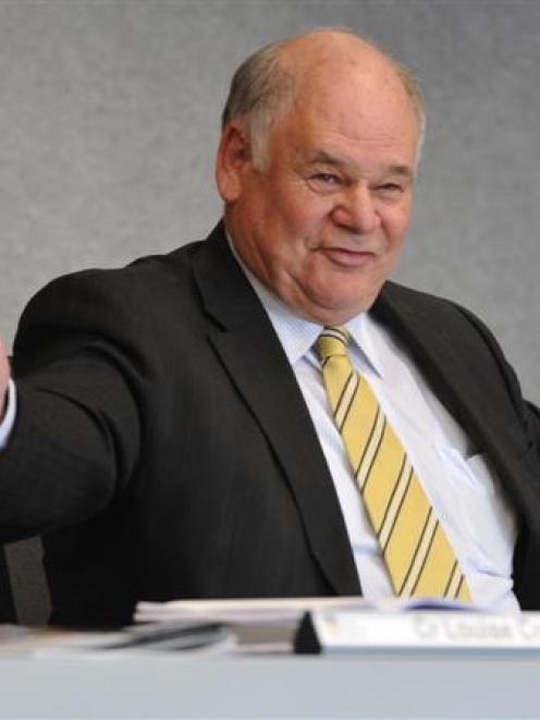 Duncan Butcher gives his farewell speech at his last council meeting at the Otago Regional...
