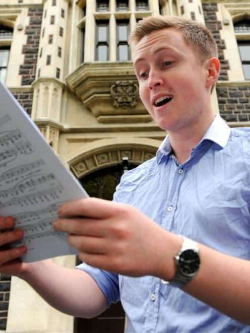 Dunedin baritone Ben Kidd prepares for his audition with the New York Metropolitan Opera, outside...