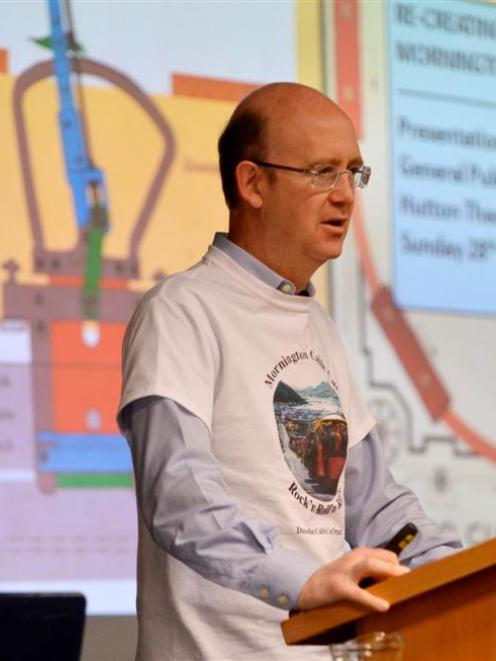 Dunedin Cable Car Group chairman Phil Cole addresses a public meeting in Dunedin. Photo by Gerard...
