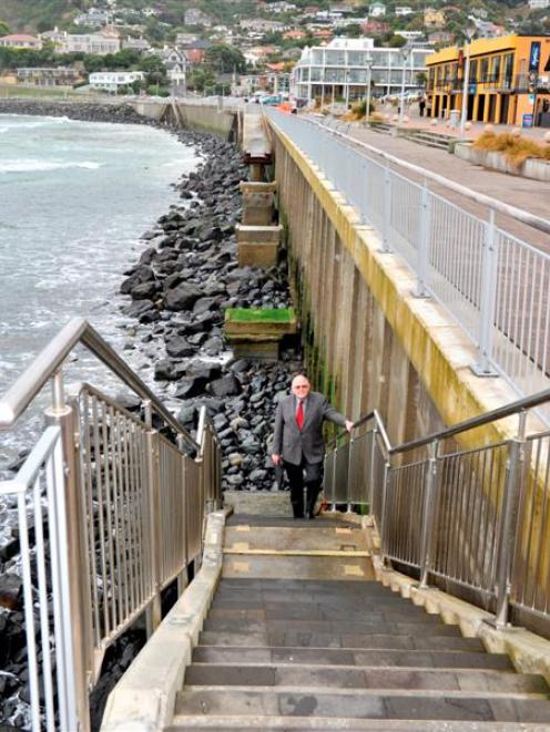 Dunedin City Council transportation operations manager Graeme Hamilton climbs one of the...