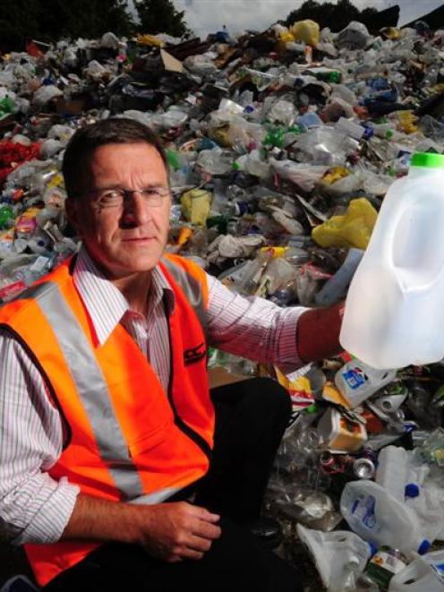 Dunedin City Council Water and Waste Services solid waste manager Ian Featherston with some of...