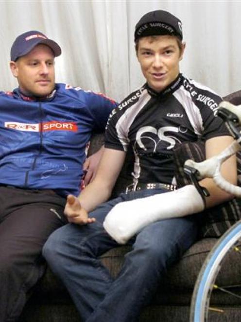 Dunedin cyclists Shane Melrose (left) and Logan Edgar recount how they were stopped and abused by...