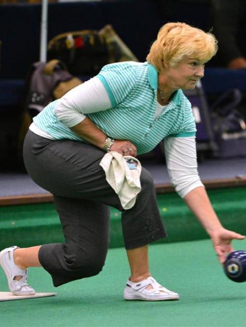 Dunedin female bowler of the year Beth Brown in action at the Westpac Bowls Stadium. Photo by...