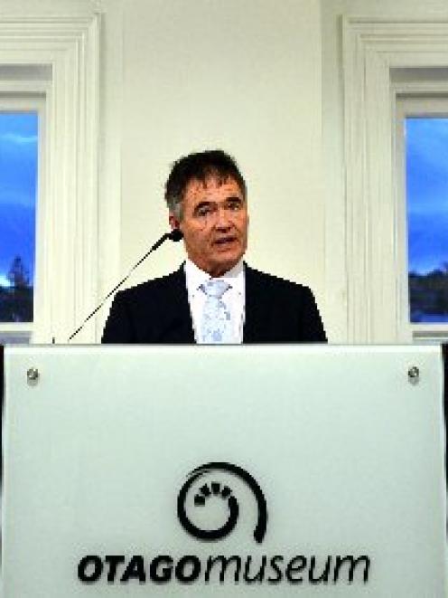 Dunedin Mayor Dave Cull speaks at a function yesterday marking the reopening of the former...