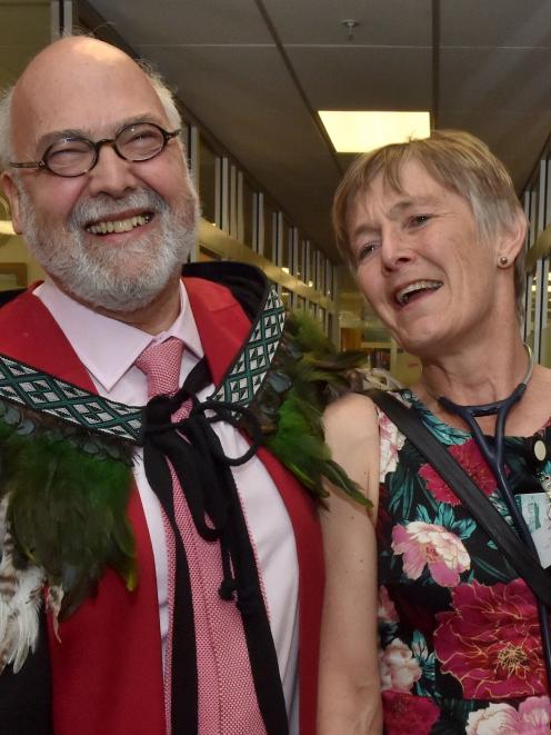 Dunedin Medical School dean Professor Barry Taylor with Dr Wendy Busby yesterday. Photo by Gregor...