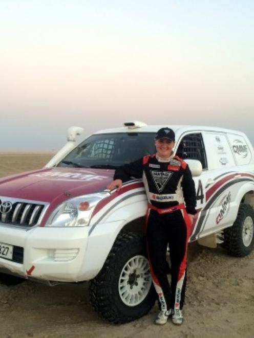 Dunedin rally driver Emma Gilmour drove Toyota Prados and Nissan Patrols in the Qatar desert, as...