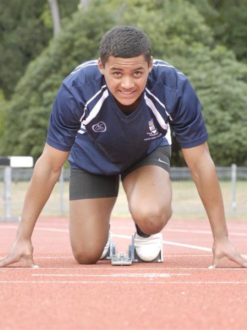 Dunedin sprinter Tim Lawrence trains at the city's Caledonian Ground on Tuesday. He left for the...