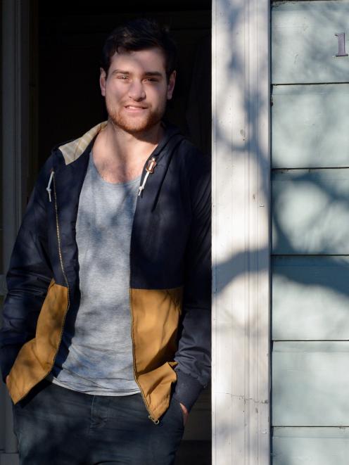 Dunedin Thunder forward Luke Pickering at his flat yesterday. Photo by Gerard O'Brien