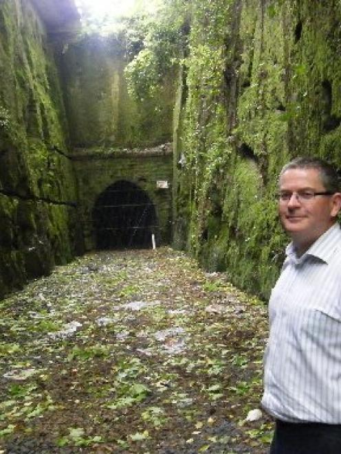 Dunedin Tunnels Trail Trust member Gerard Hyland hopes gas testing inside the Caversham Tunnel,...